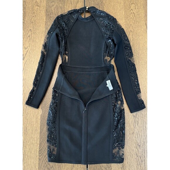 House Of CB London Gizi Mini Bodycon Dress Women’s Size M Black Lace Open Back - Picture 6 of 13